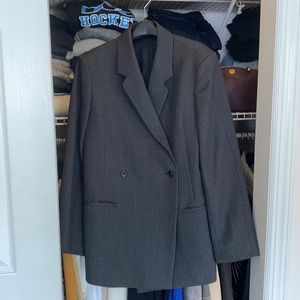 Toteme Loreo Double Breasted Wool Blazer in Gray